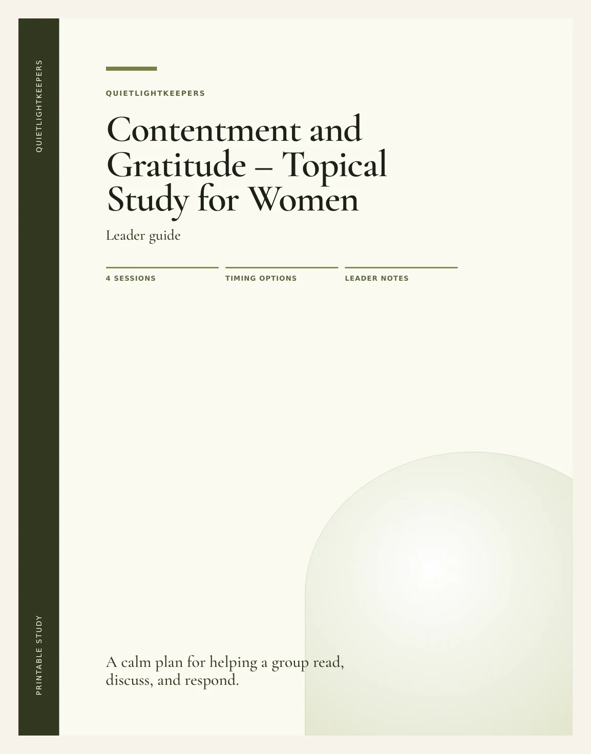 Contentment and Gratitude — Topical Study for Women — Preview page 1